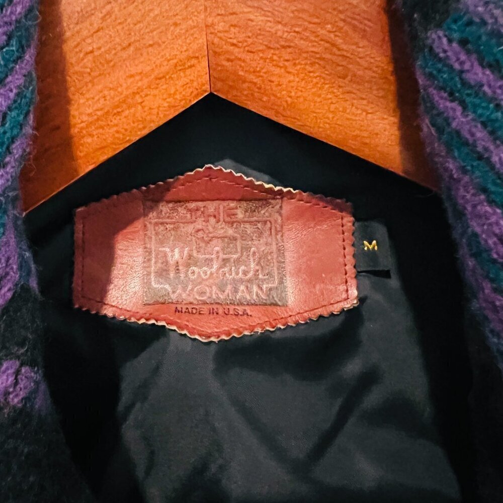 Vintage Woolrich Jacket Women's Southwest Aztec Navajo Wool Blanket Trench Coat - Picture 5 of 16